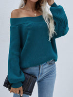 WBS Off-Shoulder Rib-Knit Sweater-Shipping Delay 01/12/2023 - 01/29/2023, ShippingDelay 01/12/2023 - 01/29/2023-Teal-S-[option4]-[option5]-[option6]-Womens-USA-Clothing-Boutique-Shop-Online-Clothes Minded