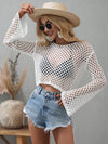 WBS Openwork Flare Sleeve Cropped Cover Up-Shipping Delay 01/12/2023 - 01/29/2023, ShippingDelay 01/12/2023 - 01/29/2023-White-S-[option4]-[option5]-[option6]-Womens-USA-Clothing-Boutique-Shop-Online-Clothes Minded