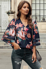 WBS Printed Flare Sleeve Top-Shirts & Tops-Red Floral-S-[option4]-[option5]-[option6]-Womens-USA-Clothing-Boutique-Shop-Online-Clothes Minded