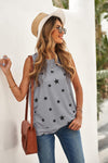 WBS Star Print Tank with Slits-Shirts & Tops--[option4]-[option5]-[option6]-Womens-USA-Clothing-Boutique-Shop-Online-Clothes Minded